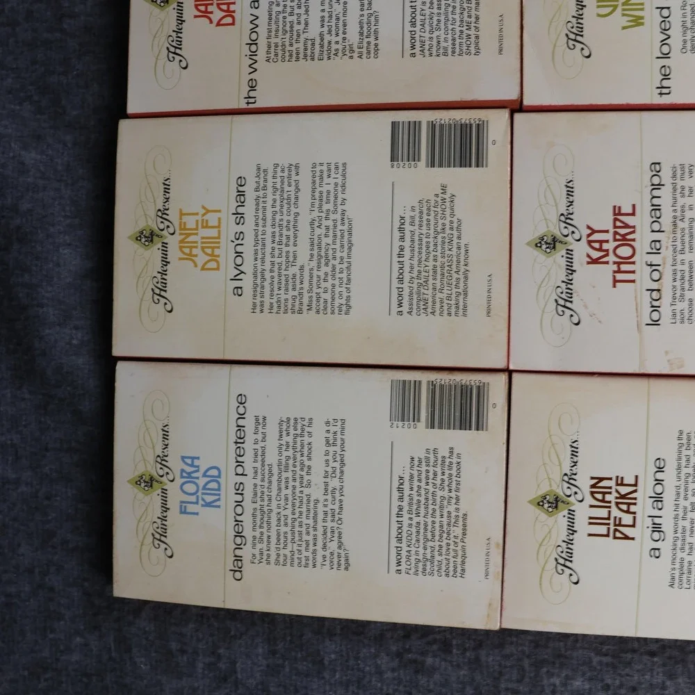 Vintage 1970s Harlequin Presents 7 PB Romance Novels Lot Dailey Kidd Thorpe